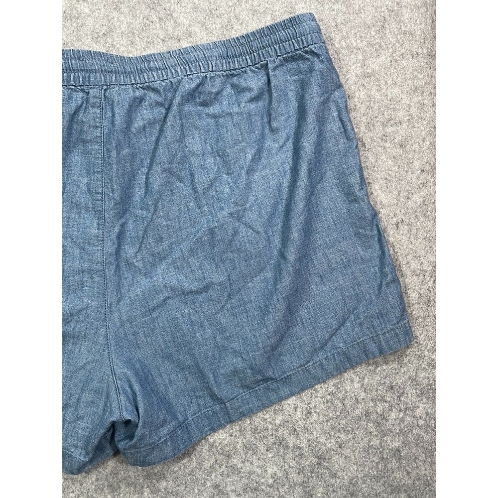J.CREW Shorts Women's Size XXL Blue Chambray Drawstring Pull-On Pockets Cotton - Picture 12 of 13